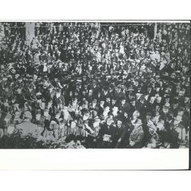 Large crowd of early miners at celebrations