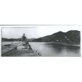 "View of the entrance to Gisborne. To the right is the high hill ascended by Capt Cook & also the little rocky passage up which