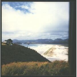 East coast Palmer's Beach end of Kaitoke Beach. Fence erected to stop erosion of sand by wind & marram grass planted ditto