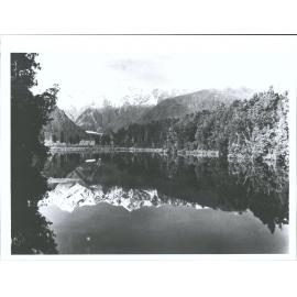 Mts Tasman & Cook reflected in Lake Mathieson Sth Westland