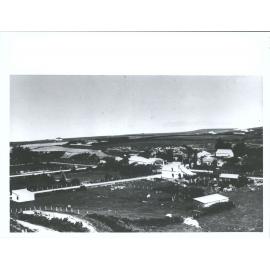 "Hampden, looking east towards the sea. Main Dunedin - Oamaru road on far side of  playground.  Beyond the playground is  "the S