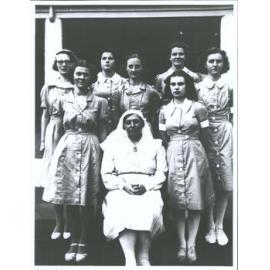 1942 Roxburgh Health Camp. Matron, Miss D Peterson and Staff )