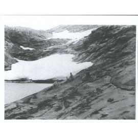 "Lake Gertrude on Saddle of head of the main branch of the Hollyford River. The whole  of the Cleddau Valley and Milford Sound m