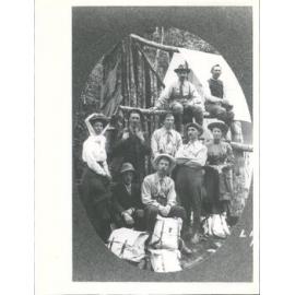 Leaving Howden Camp:     Party comprises Joseph & Alex  C. McGeorge, J. Louis Salmond, David Tannoch, Rev James  J. Cairney, Mis