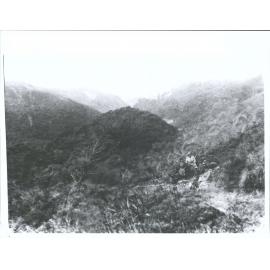 DNFC trip "at junction of the tracks to L. Howden & to Key Summit (a double exposure - includes middle Hollyford also)"