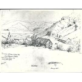 "Thursday afternoon 20 Dec" 1852. Mount Pleasant Station Waianakarua Gorge S. W. Wind ditto a gale."