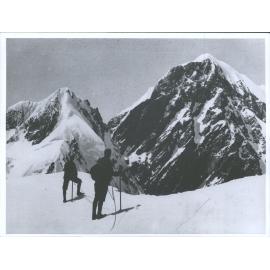 R. S. Low and Alex Graham (guide) on Mt Hicks, Southern Alps, Feb 1906