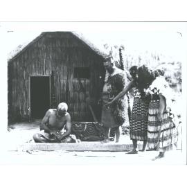 "Maori Carver at work, Rotorua."