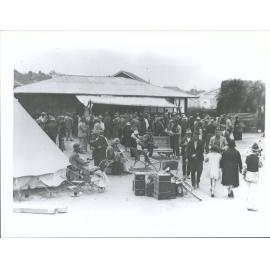 "scene at Nelson Park Relief & Food Depot, Napier"