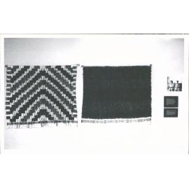 Display in Hocken Library Gallery.  Maori cloaks woven by Rangimare Hetet & Diggeress Rangituatahi Te Kanawa