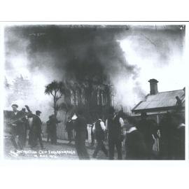 Holy Trinity Church Vicarage on fire