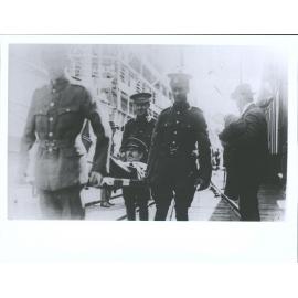 William Donnie Stewart landing at Port Chalmers from the Hospital Ship 'Maheno'