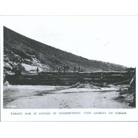 Tamaiti Dam in Course of Construction: View Looking Up Stream