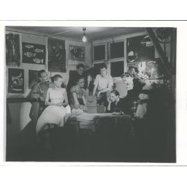 Some of the members watching Nahleen Walton making up as 'old madge' in La Sylphide