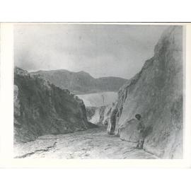Water course worn in mud, near Te Ariki