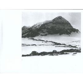 "A Fine Peak, 19,600 ft high, climbed by Evans + Harrow as seen from the Survey Camp of the Iswa Exploration party."