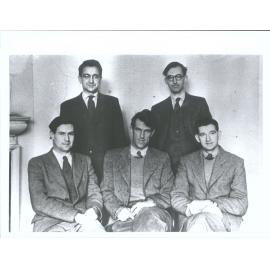 "Some of the climbers who are going on the expedition, photographed in London recently. They are from left to right front row, W