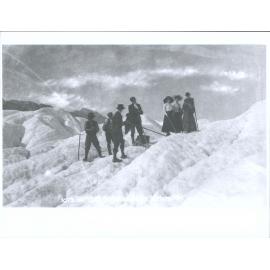 Tourists on the Tasman Glacier, Southern Alps