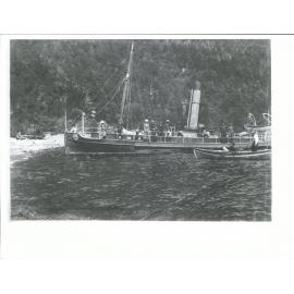 S.S. Tawera at the head of Lake Te Anau