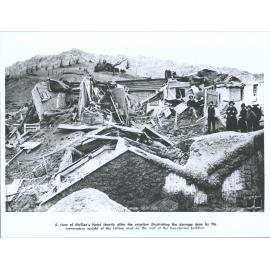 A view of McRae's Hotel shortly after the eruption
