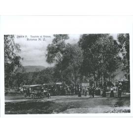 Tourists at Wairoa, Rotorua, N.Z.