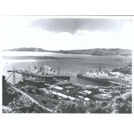 ex Evening Star 30-10-16, From left = Komata, Hinakura, Cambridge, Australia Star, Port Fairy Waipori (Export Wharf)