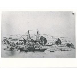 Seizure of schooner Eclipse at Opotiki by the hauhaus from a drawing