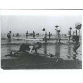 Children playing at the beach