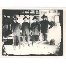 Unidentified group, taken in the hut