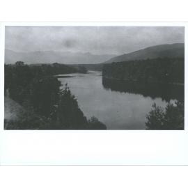 Looking down the Lower Waiau River towards the Takitimu Mountains