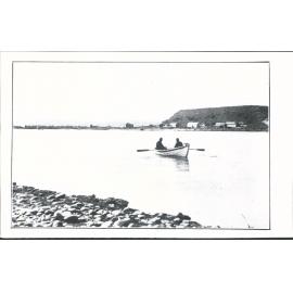 View of fishing camp near the mouth of the Waiau River, Southland