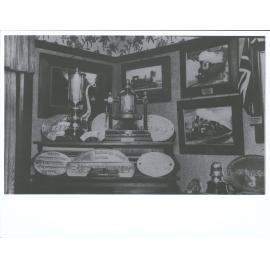 Portions of W. W. Stewart's room (Trophy Room) Showing loco bell, paintings etc.