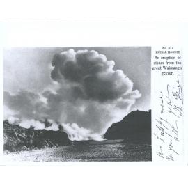 An eruption of steam from the great Waimangu geyser