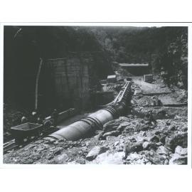 Waipori Falls Power Scheme - construction