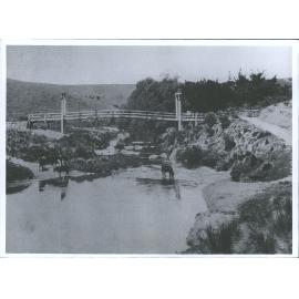 An Otago Rural Scene: ford and footbridge, Waitahuna River