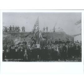 Coronation Hall, laying foundation stone