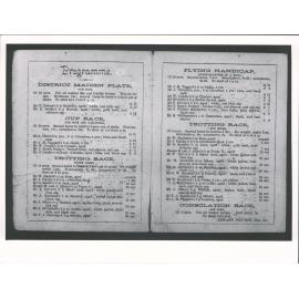 Blueskin Jockey Club - interior spread of race card