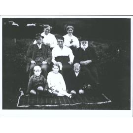 Group of people on picnic blanket