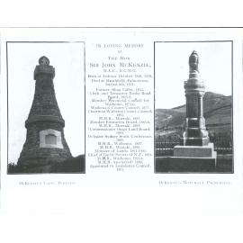 McKenzie's Cairn, Pukeviti. McKenzie's Monument, Palmerston
