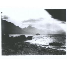 View of Steamer on Lake Wakatipu