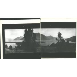 Panorama of Lake Wakatipu showing Mt. Cecil and Walter Peak
