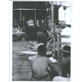 Shearing demonstration by Champion Godfrey Bowen. Napier