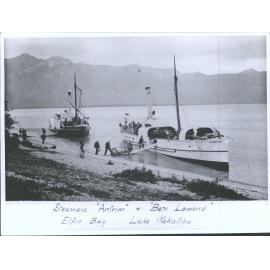 Steamers Antrim & Ben Lomond at Elfin Bay, Lake Wakatipu