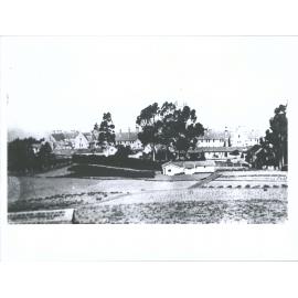 View of back of hospital grounds