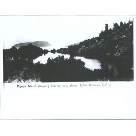 Pigeon Island showing lakelet 300ft above Lake Wanaka N.Z.