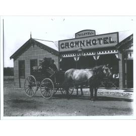 Stage Coach in front of Crown Hotel, Wedderburn