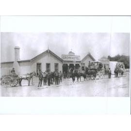 Stage Coach in front of Crown Hotel, Wedderburn