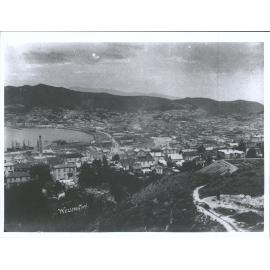 From Kelburn looking across Wellington harbour and Te Aro flat towards Mount Victoria
