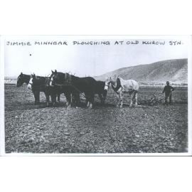 Jimmie Minnear Ploughing at old Kurow Station
