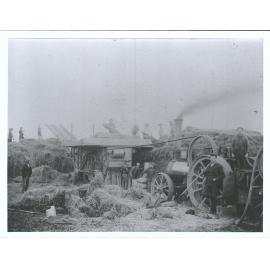 Threshing, probably Dewars Farm, Maheno